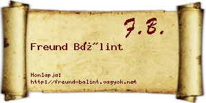 Freund Bálint névjegykártya